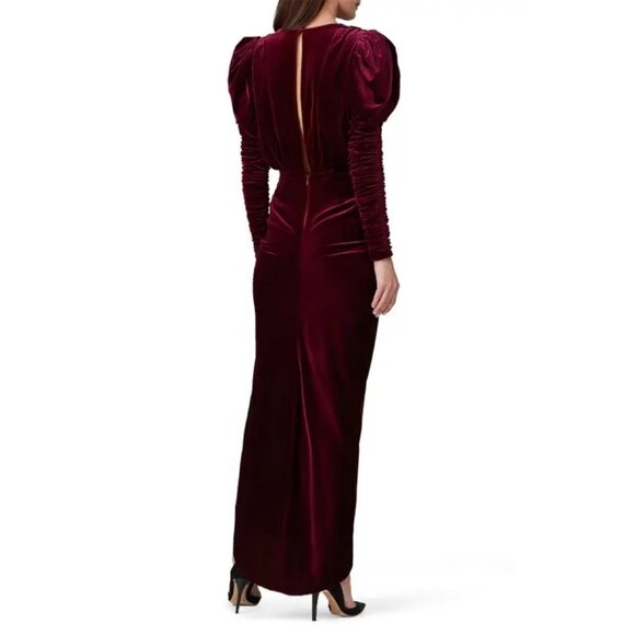 Ronny Kobo Velvet Alicia Dress Wine Purple Red Womens Size Medium - Picture 4 of 12
